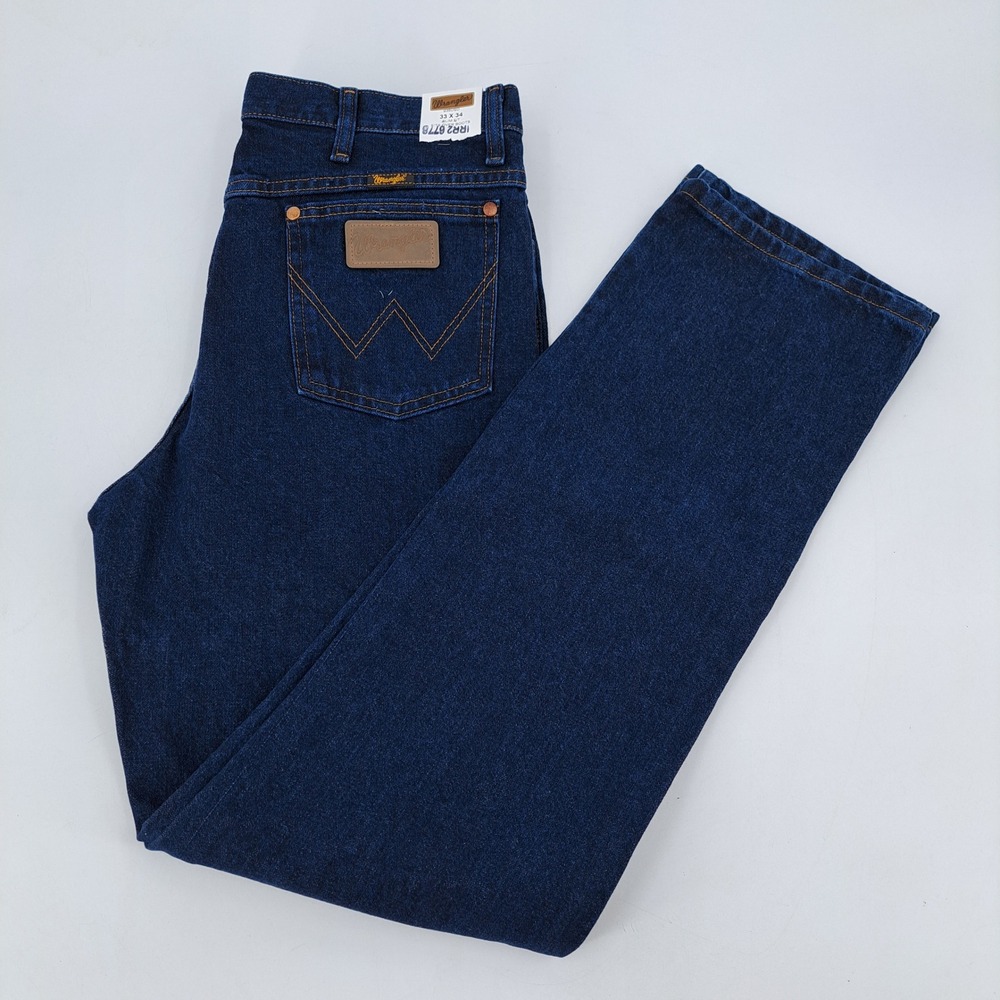 Wrangler 936DSD Cowboy Cut Jeans Mens 33x34 Cotton Indigo Slim Fit Bootcut IRR